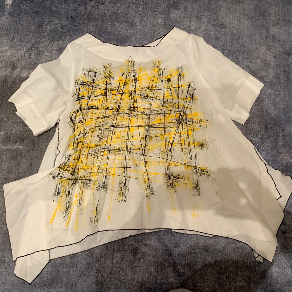 Cotton Blouse with Graphic Design